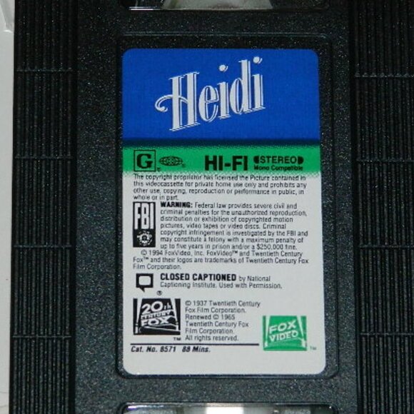 Shirley Temple CURLY TOP and HEIDI VHS Clamshell - Picture 7 of 11